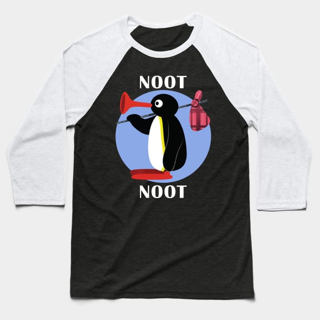 Pingu Noot Noot Baseball T-Shirt by Nova5